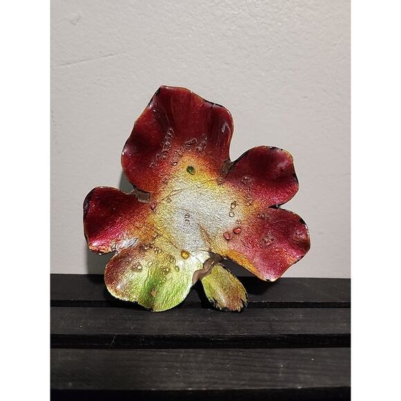 Signed Limoges Guilloche Enamel Trinket Dish 5” Vintage FLAWED - Picture 1 of 8